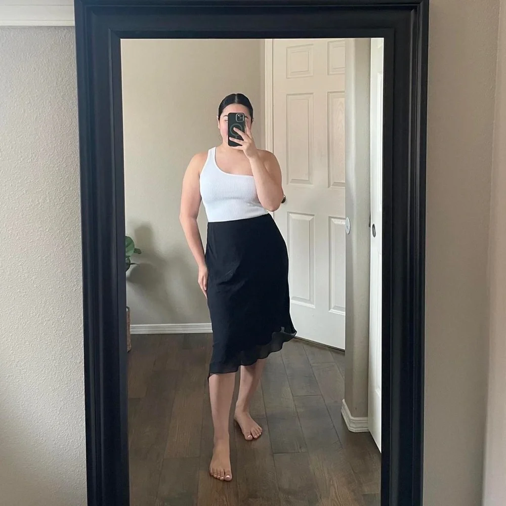 Vintage Asymmetrical Midi Skirt